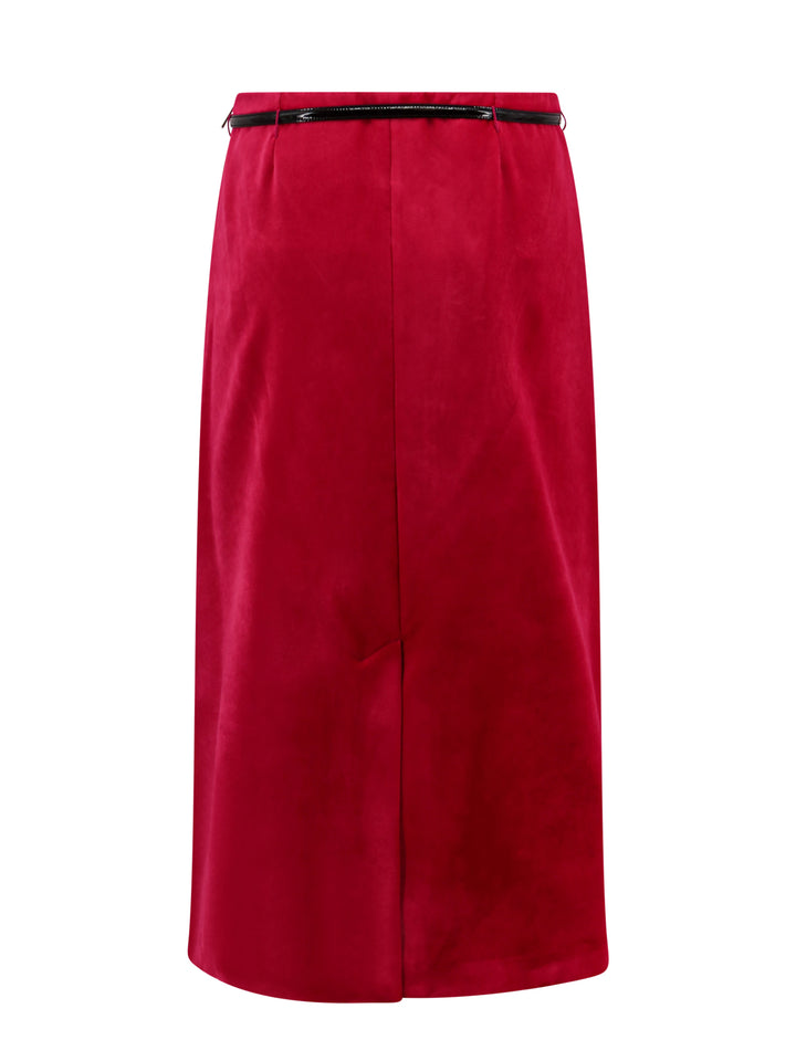 Velvet skirt with belt and Horsebit detail