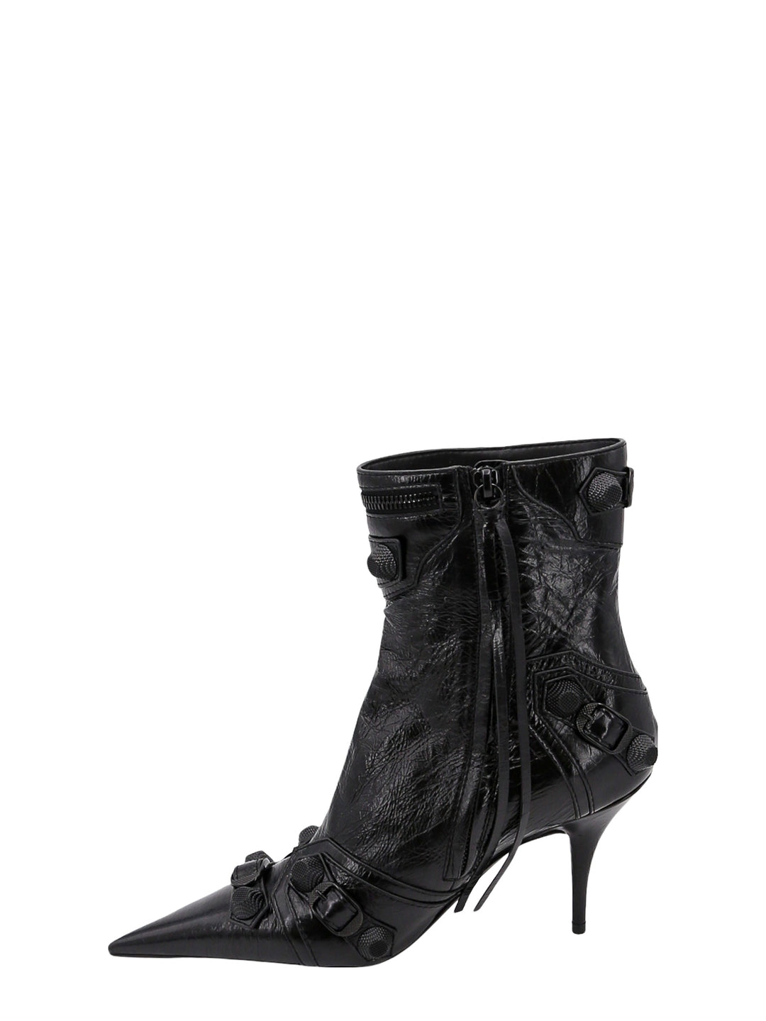 Patent leather ankle boots