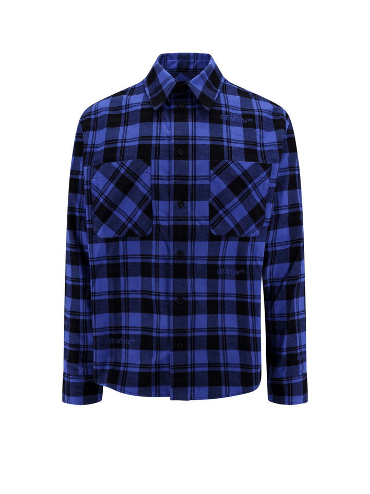 Cotton shirt with check motif