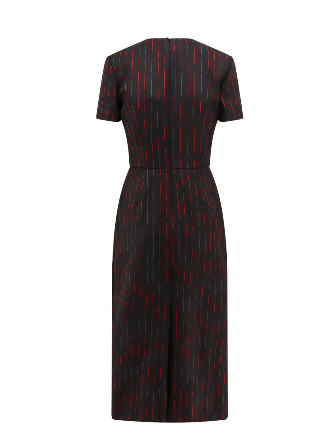 Wool dress with striped motif