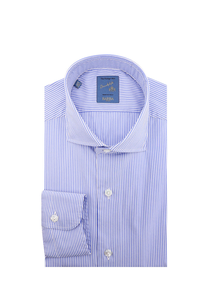 Cotton shirt with striped motif