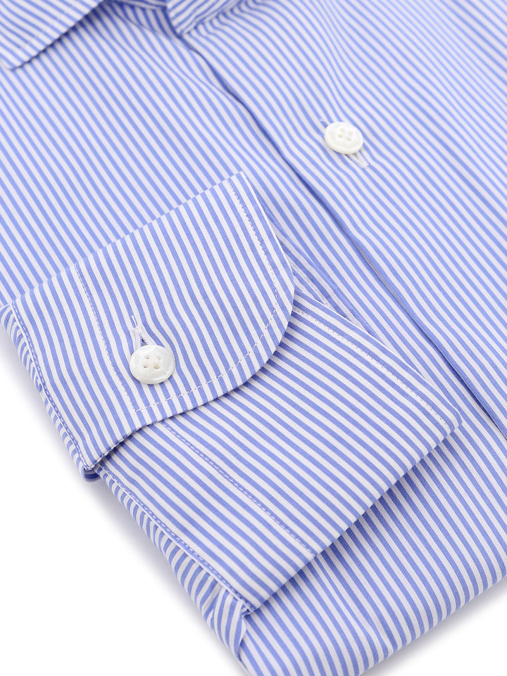 Cotton shirt with striped motif