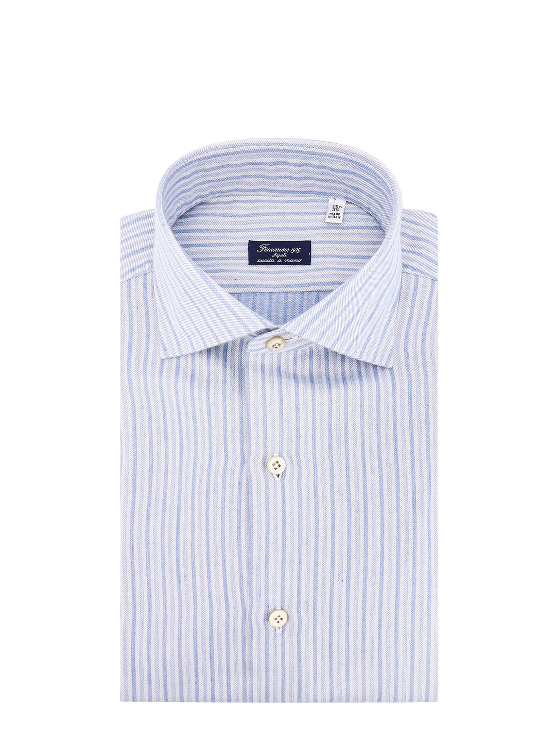 Striped cotton and cashmere shirt