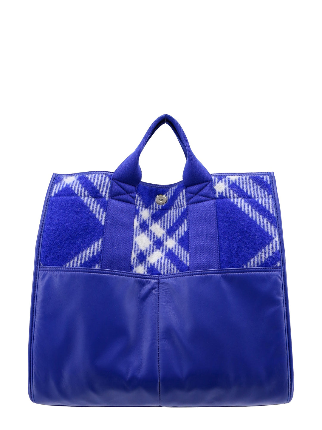 Wool and leather shoulder bag with check motif