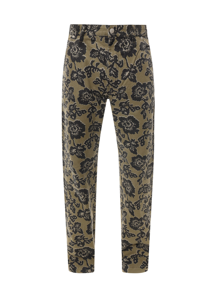 Cotton trouser with all-over floral print