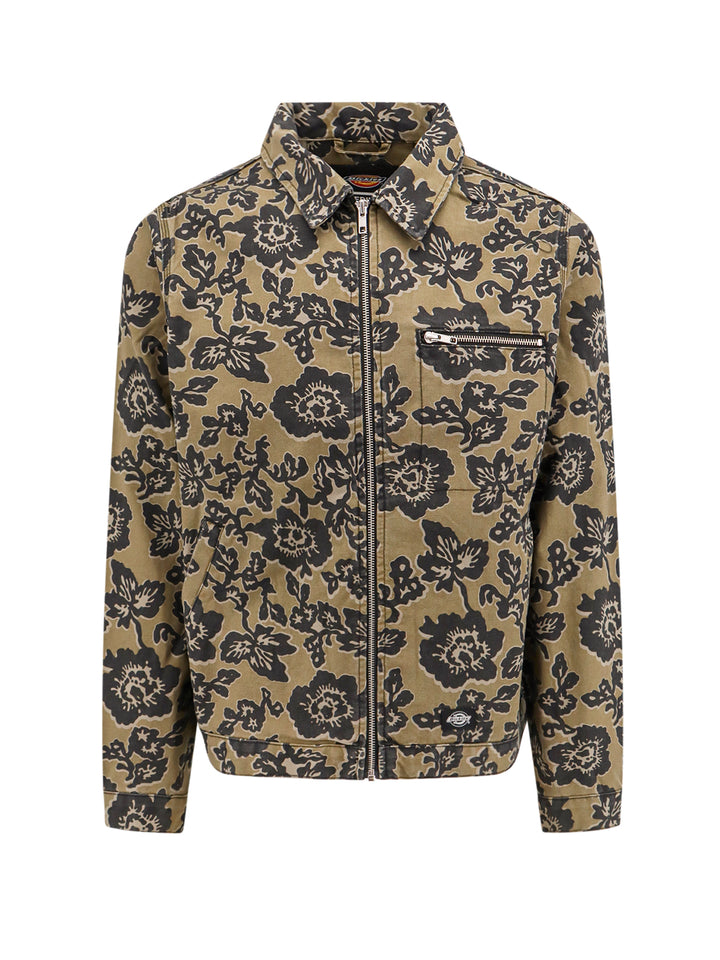 Canvas jacket with all-over floral print