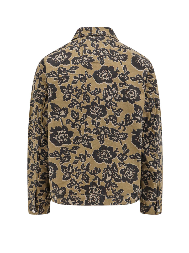 Canvas jacket with all-over floral print