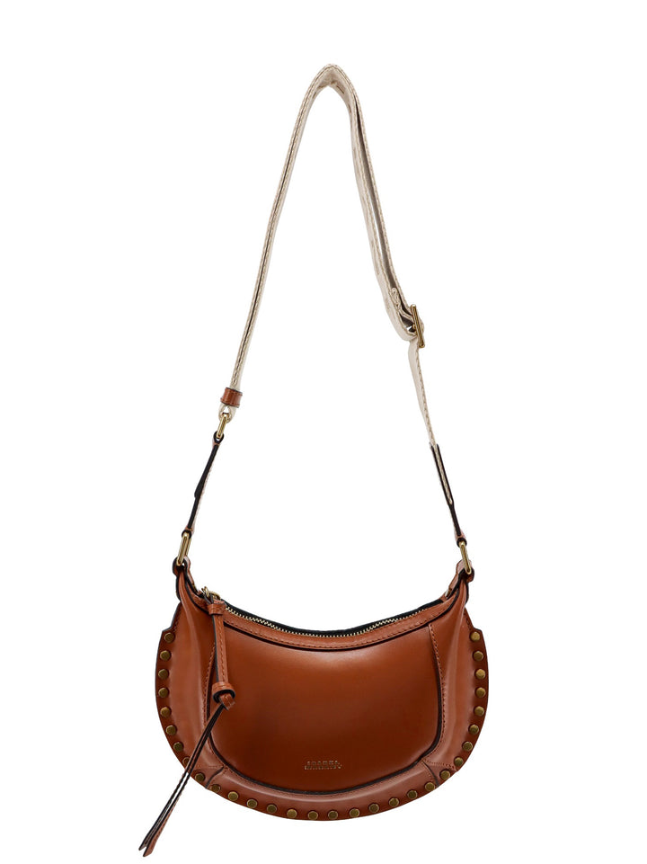 Leather shoulder bag with metal details