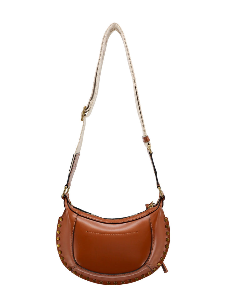 Leather shoulder bag with metal details