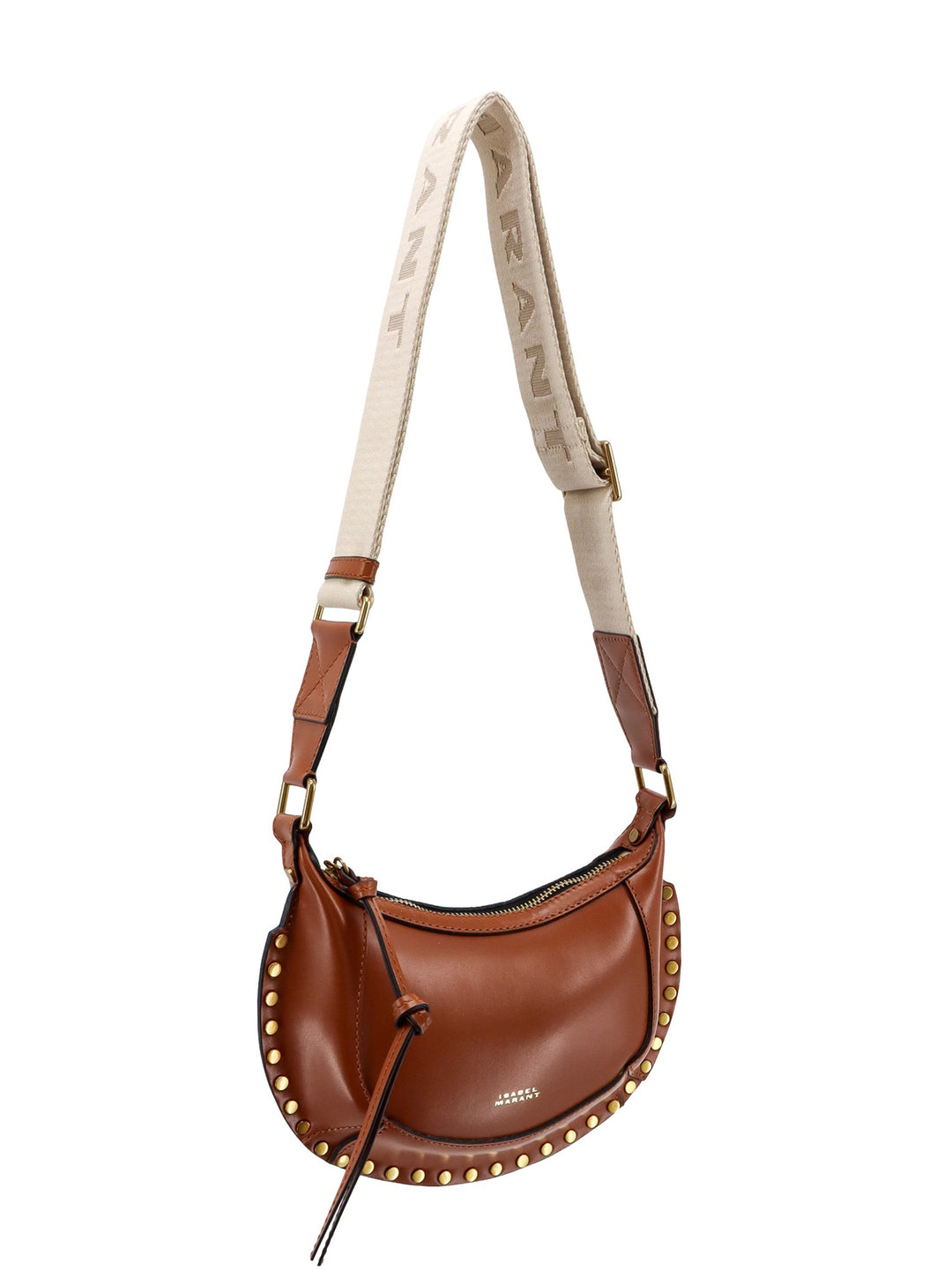 Leather shoulder bag with metal details