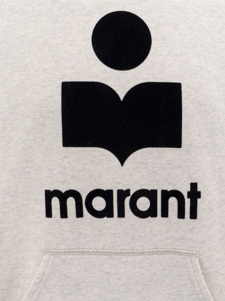 Organic cotton sweatshirt with flocked logo