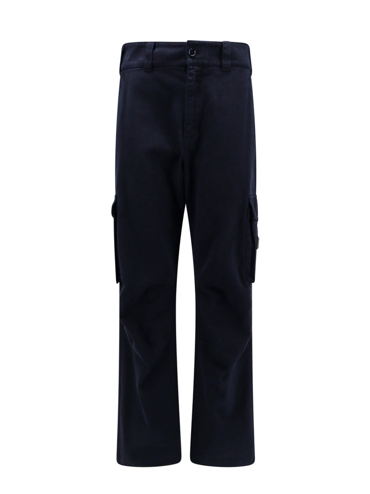 Cotton cargo trouser with metal logo patch