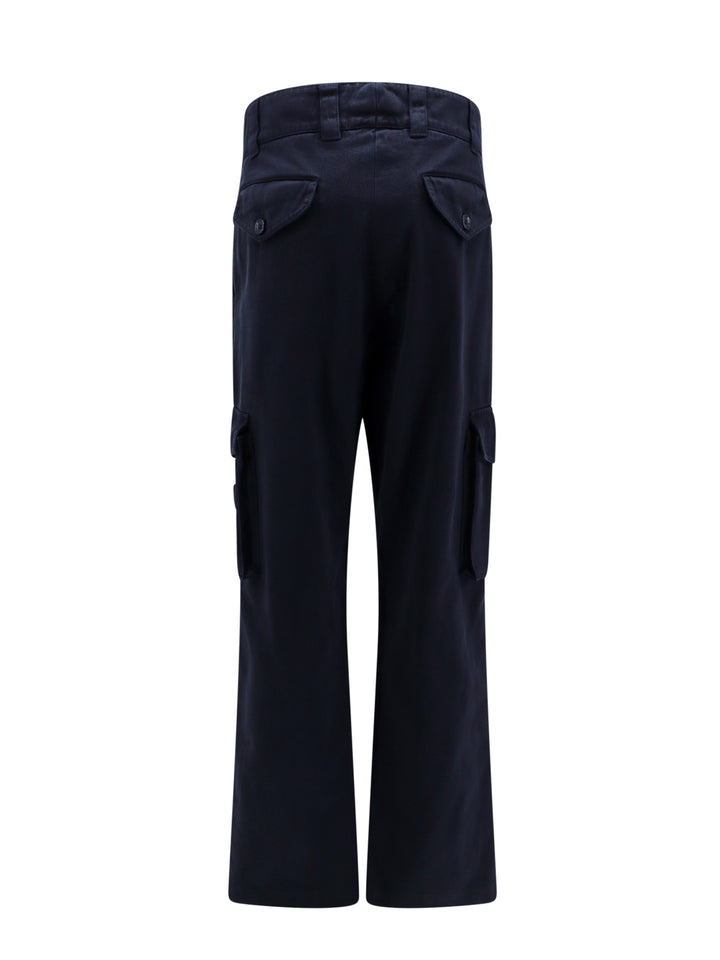 Cotton cargo trouser with metal logo patch