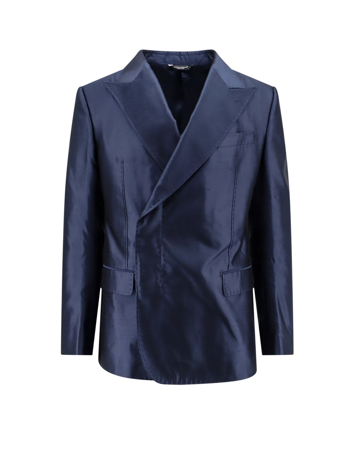 Satin blazer with peak lapel