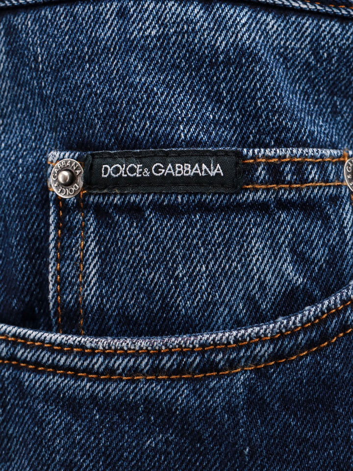 Cotton jeans with back logo patch