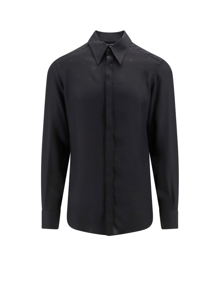 Silk shirt with all-over monogram