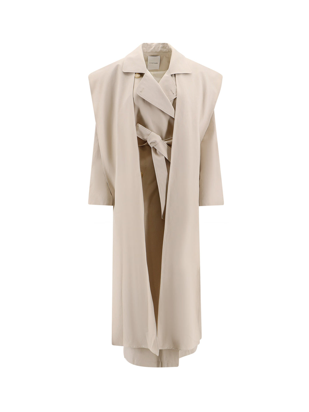 Oversize cotton blend trench with belt