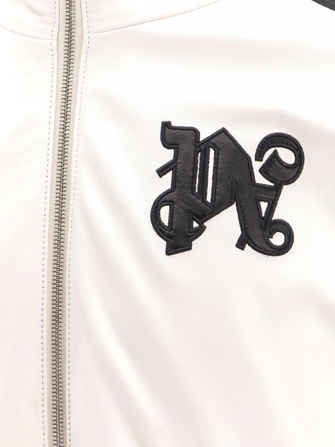 Leather jacket with Monogram patch