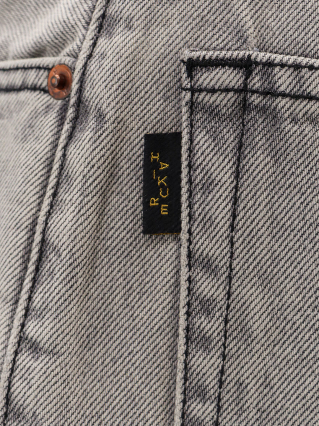 Cotton jeans with back logo patch