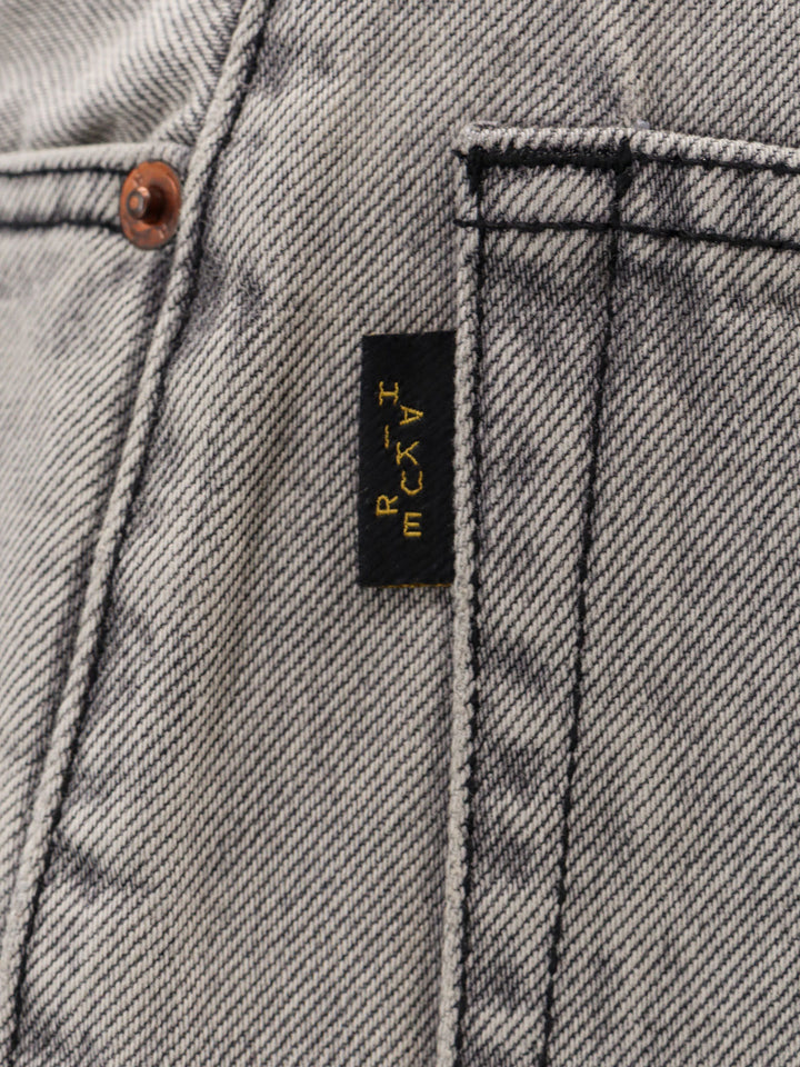 Cotton jeans with back logo patch