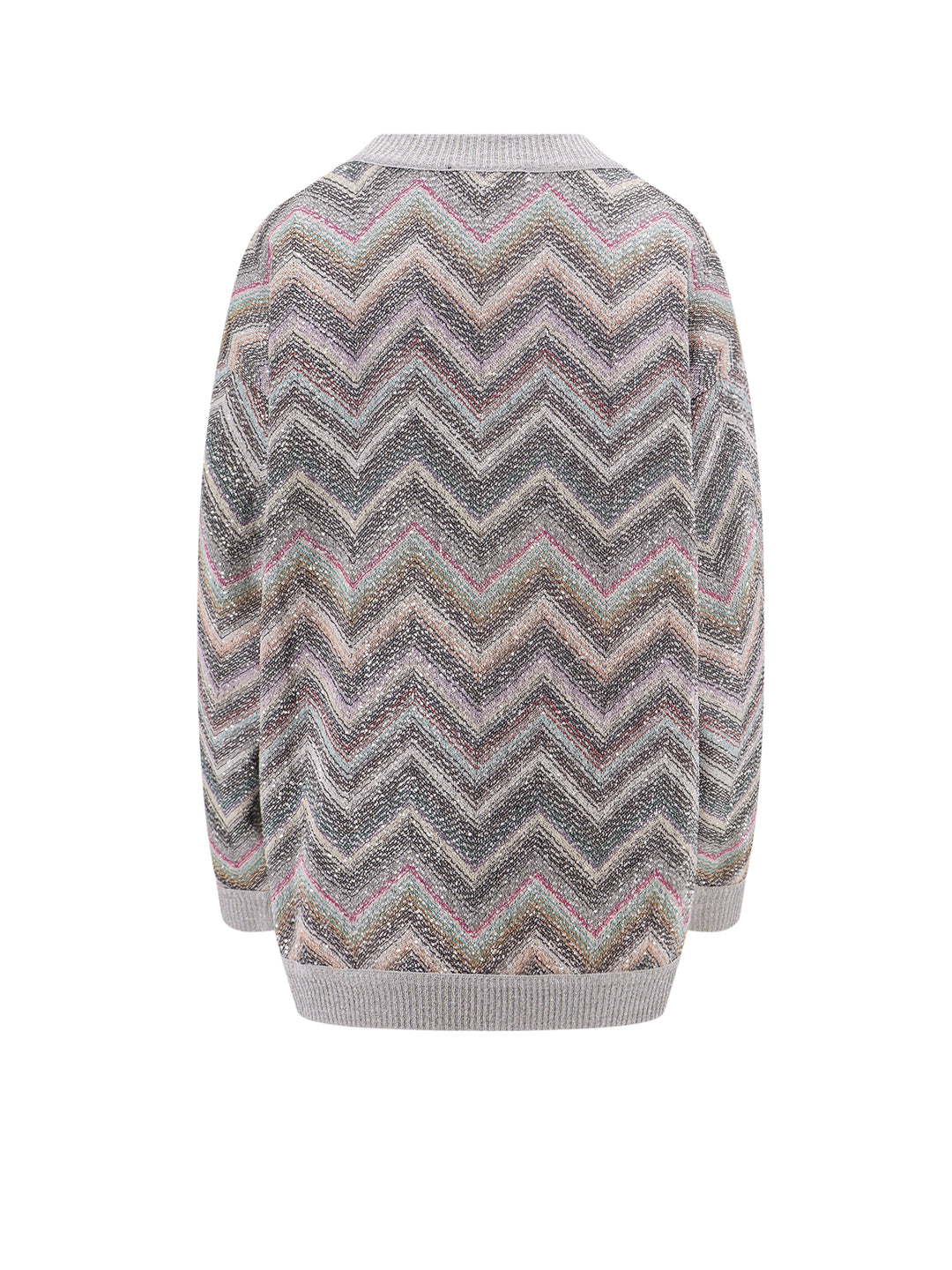 Oversized sweater with zig zag pattern