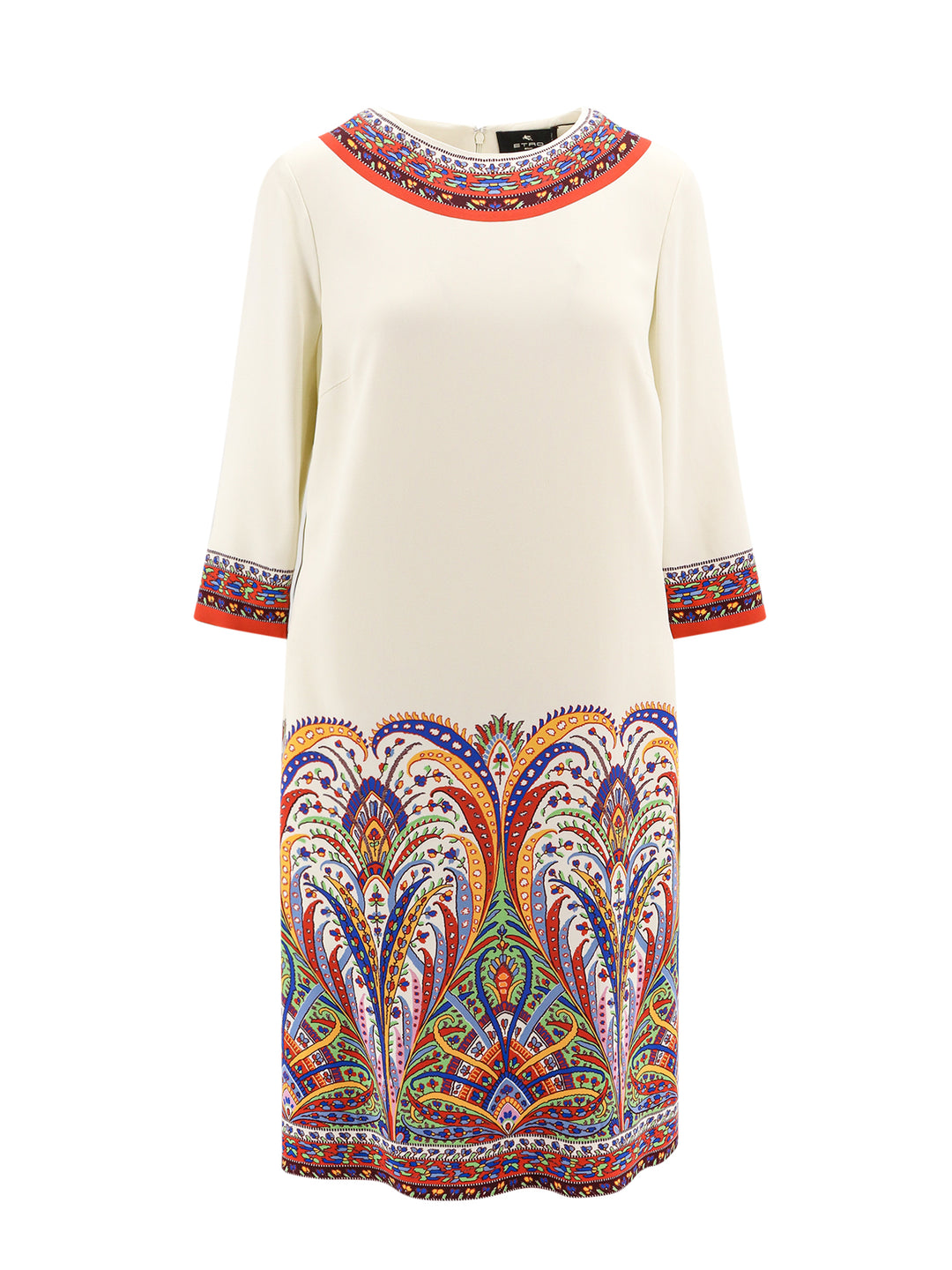 Viscose dress with iconic print detail