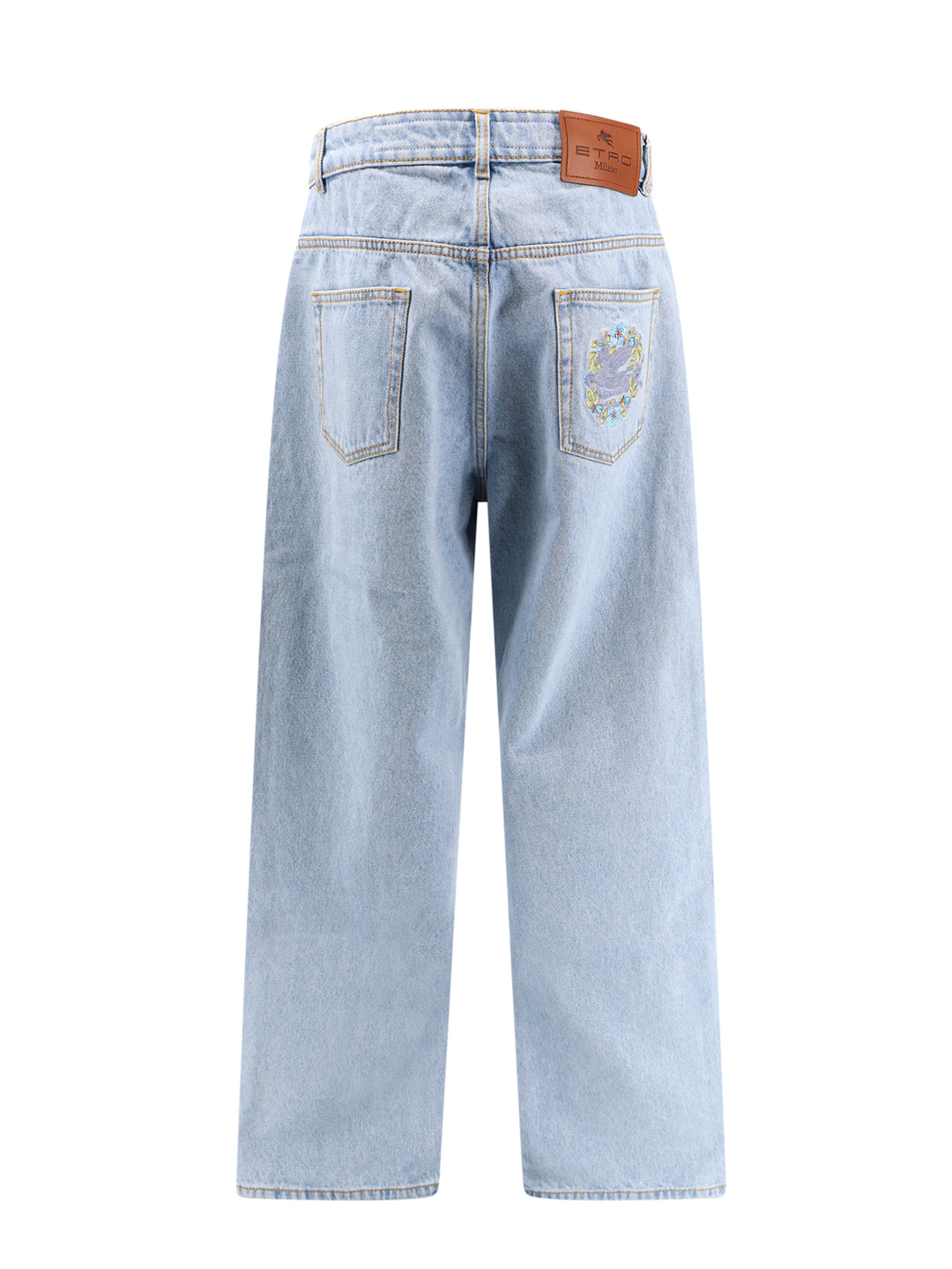 Cotton jeans with back Pegasus embroidery