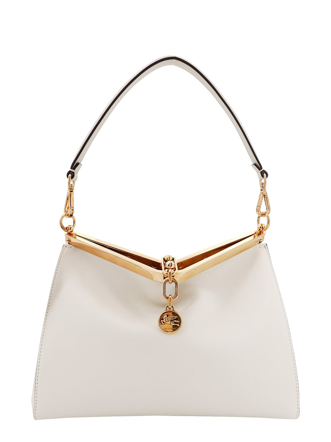 Leather shoulder bag with Pegaso charm