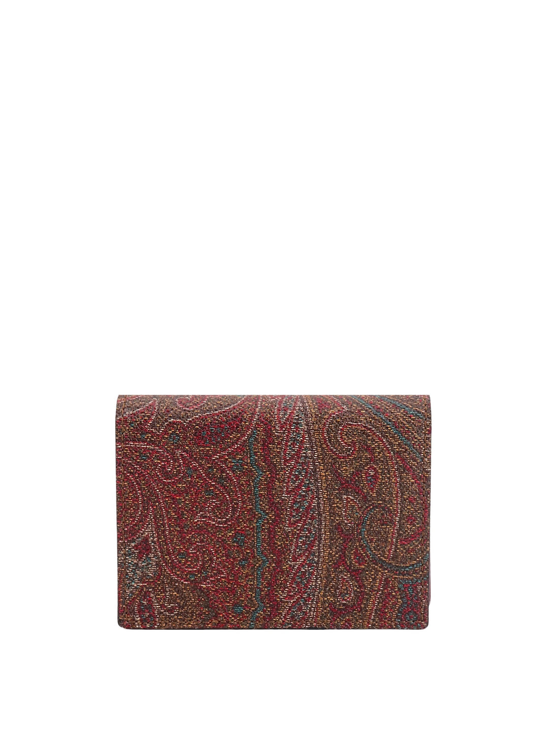 Paisley fabric wallet with embroidered Pegaso logo