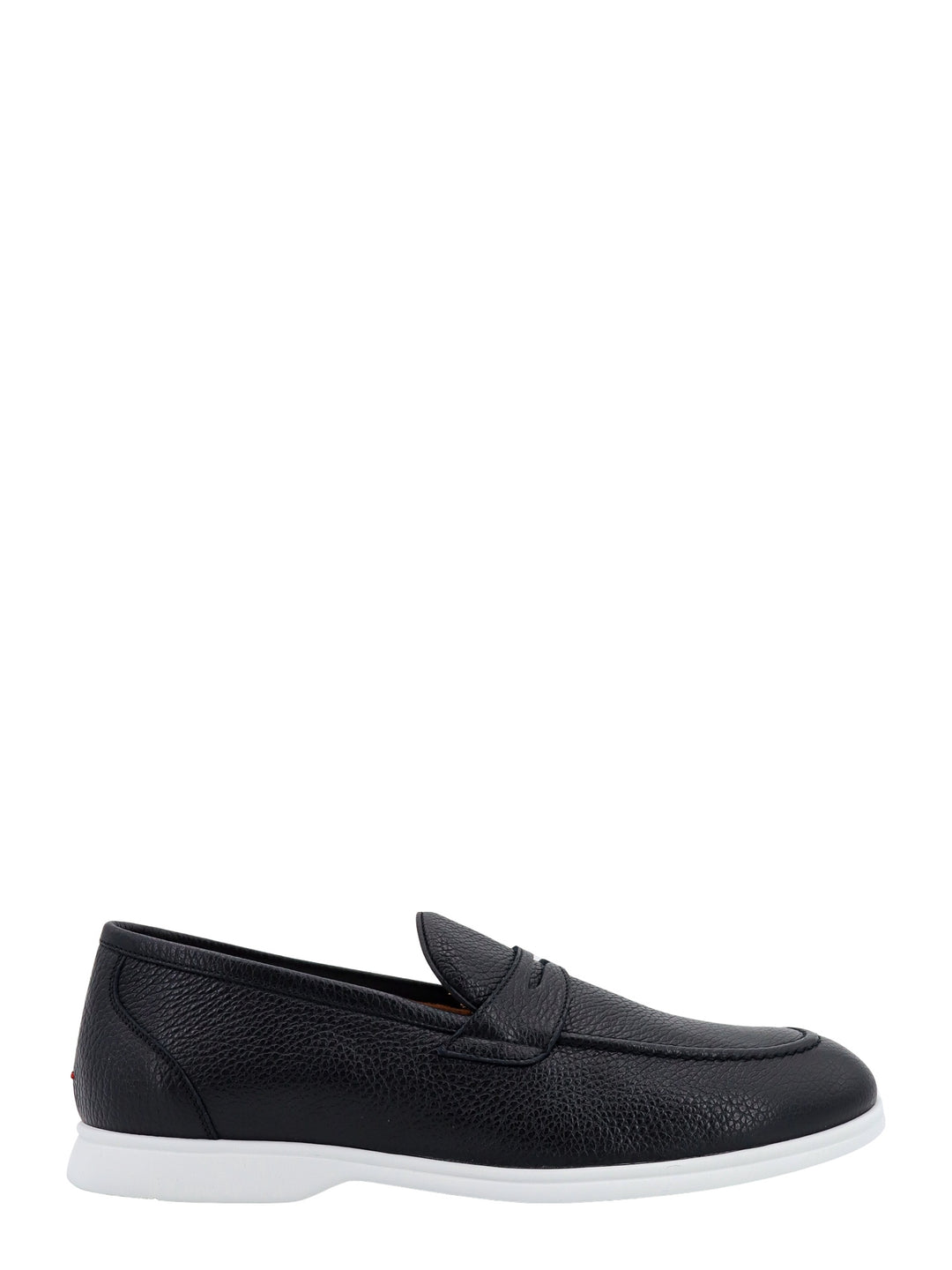 Leather loafer with rubber sole