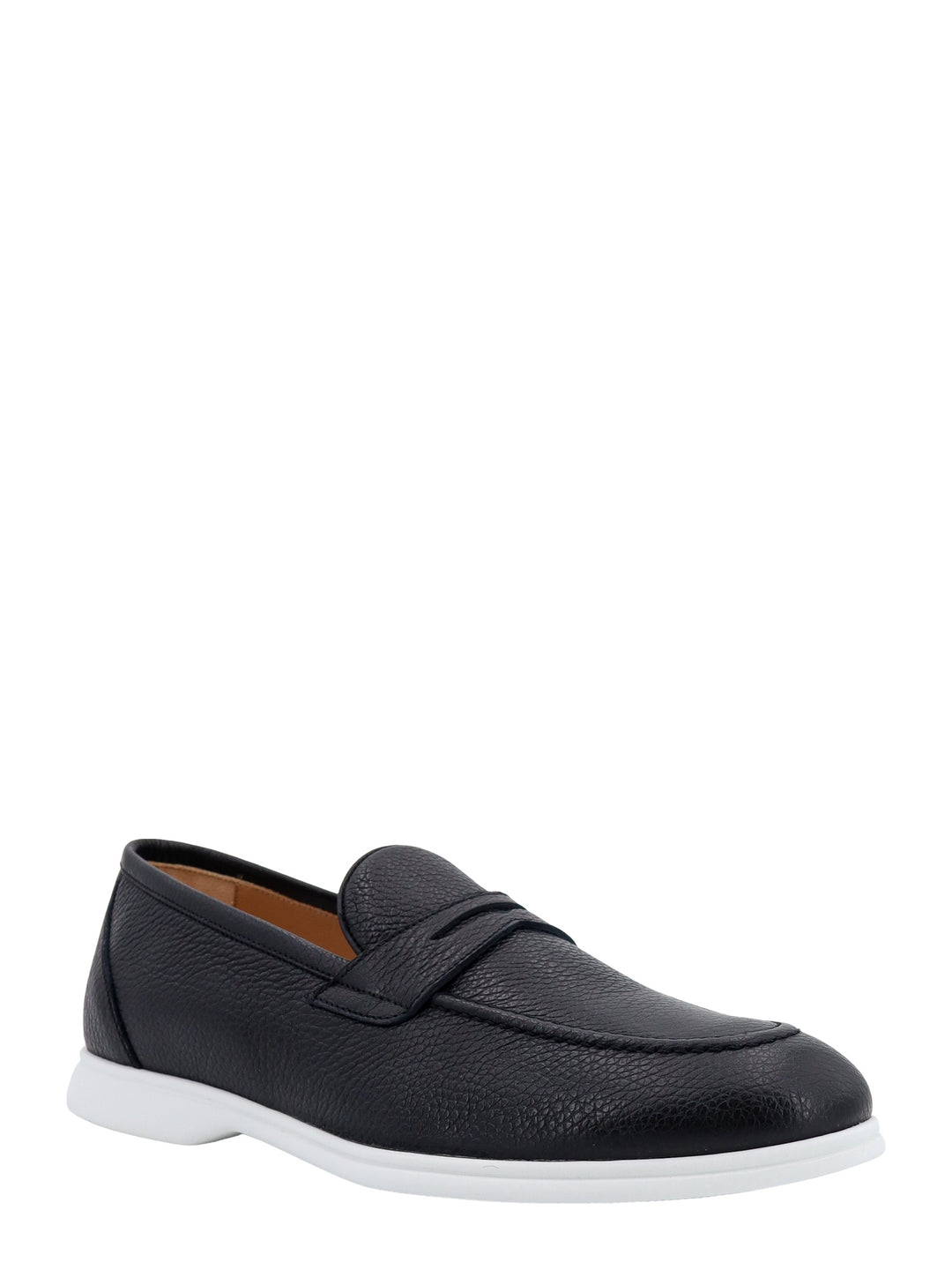 Leather loafer with rubber sole