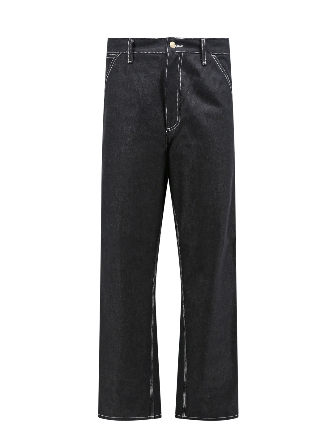 Black denim trouser with contrasting stitching