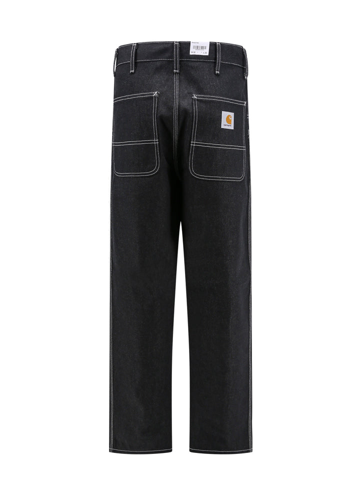 Black denim trouser with contrasting stitching