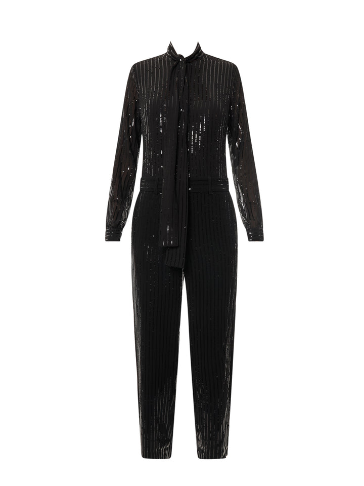 Jumpsuit with all-over sequins