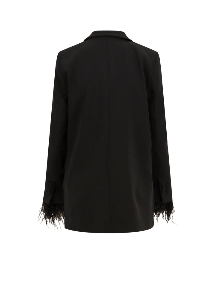 Jersey blazer with removable feathers detail