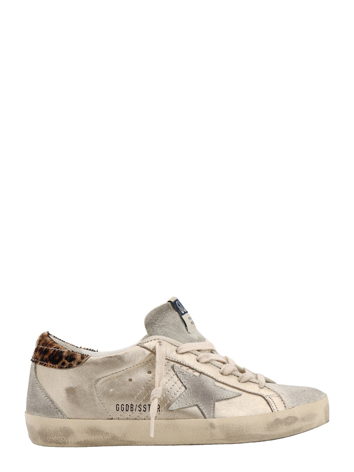 Laminated leather and suede sneakers with animalier patch