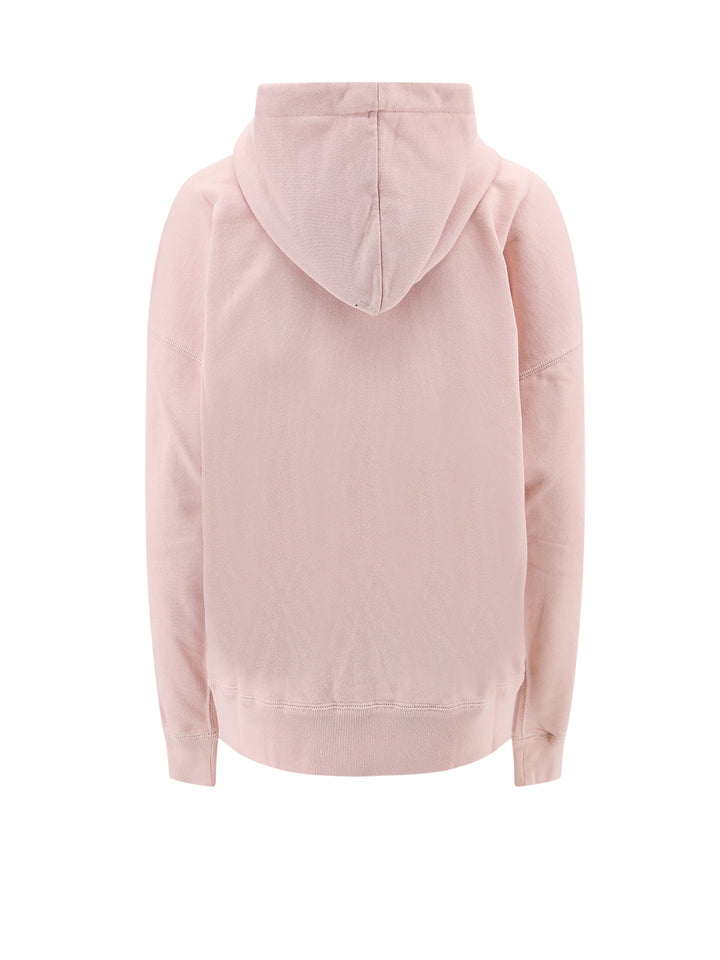 Cotton sweatshirrt with flocked logo