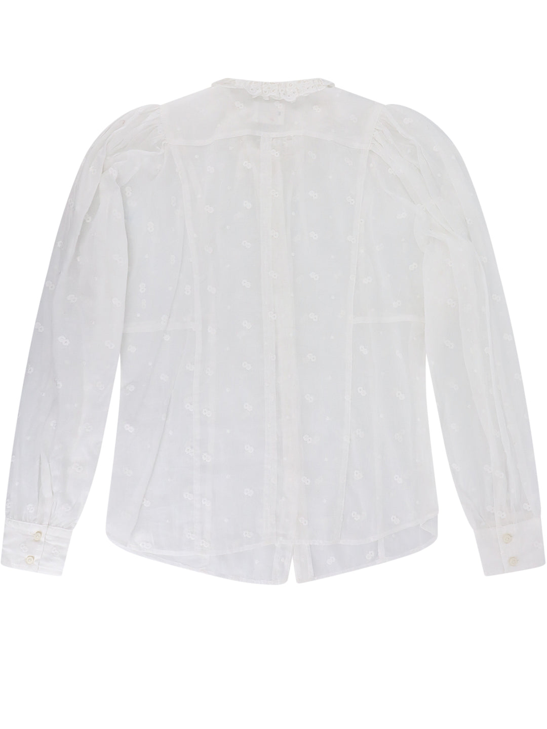 Biologic cotton shirt with all-over embroideries