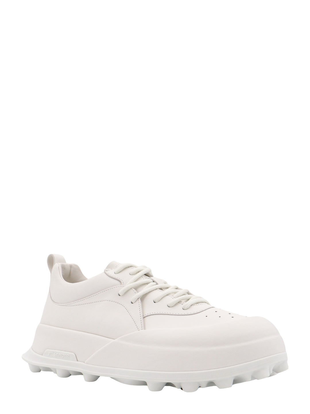 Leather sneakers with perforated toe