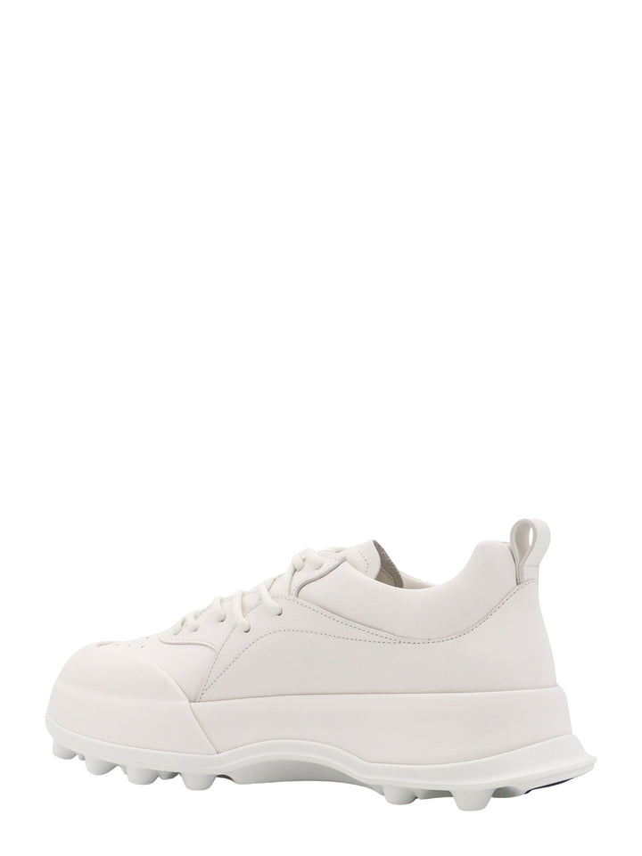 Leather sneakers with perforated toe