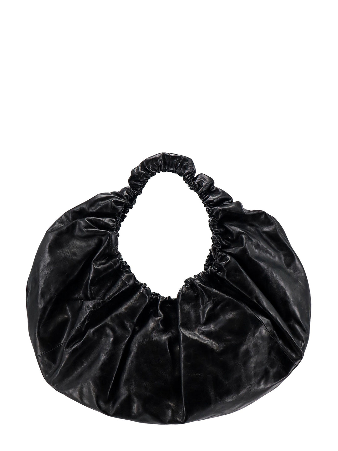 Craquelé leather large shoulder bag