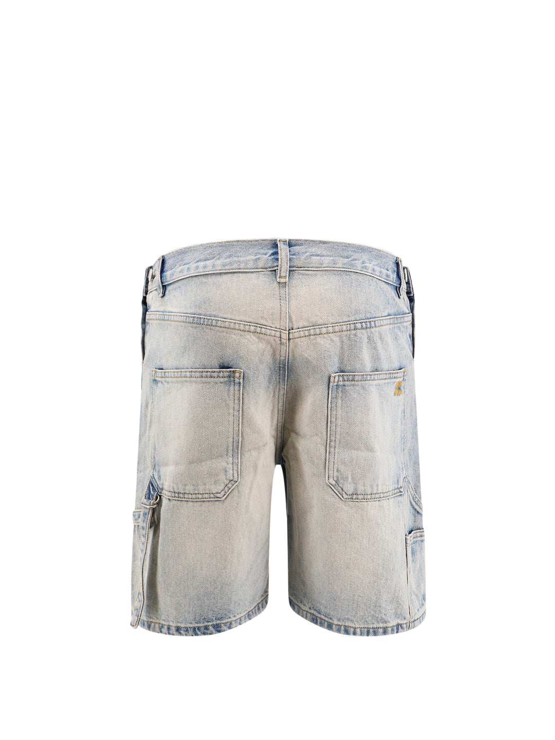 Denim bermuda shorts with embroidered logo