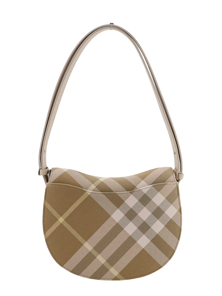 Coated canvas shoulder bag with check motif