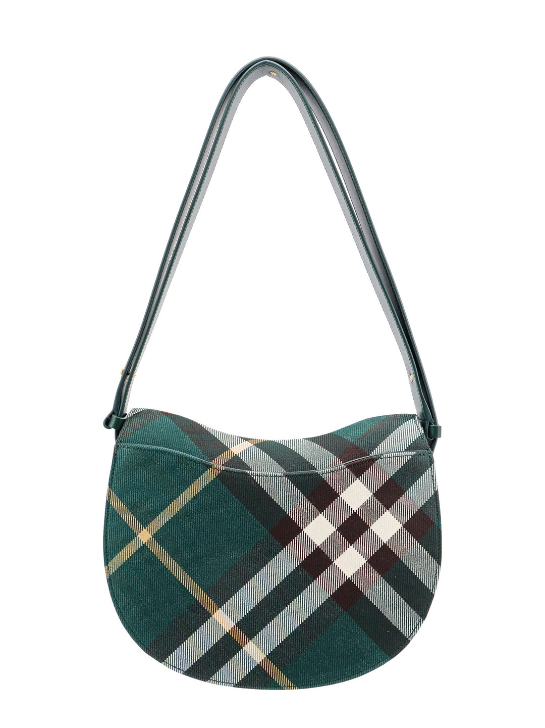 Wool blend shoulder bag with check motif