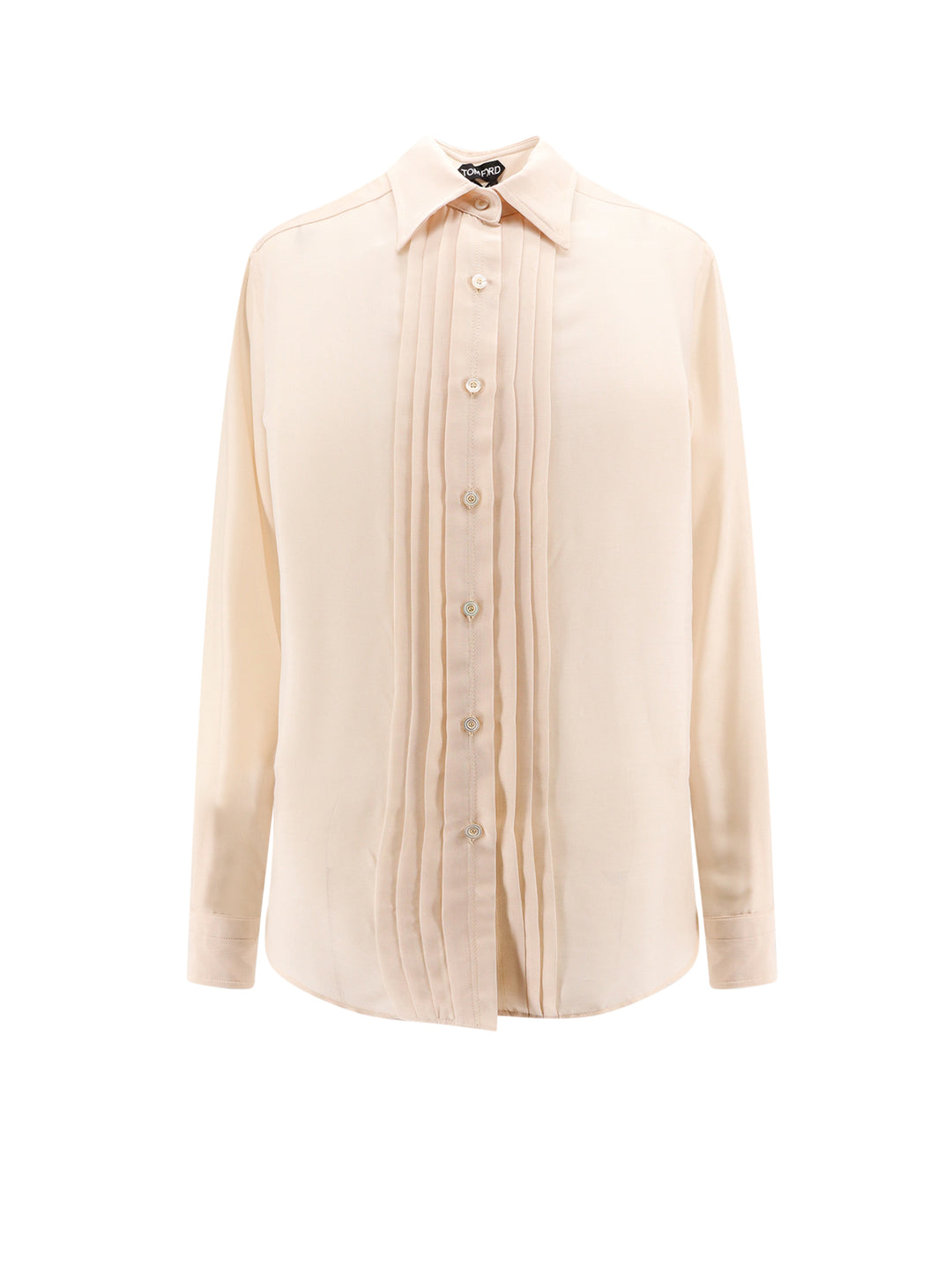 Silk shirt with pleated detail