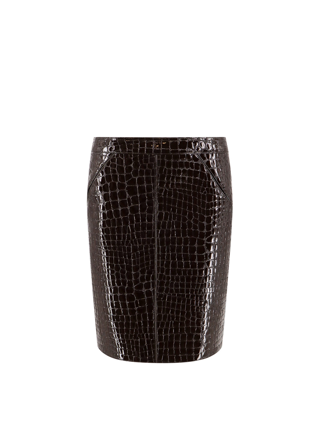 Glossy Croco goat leather skirt