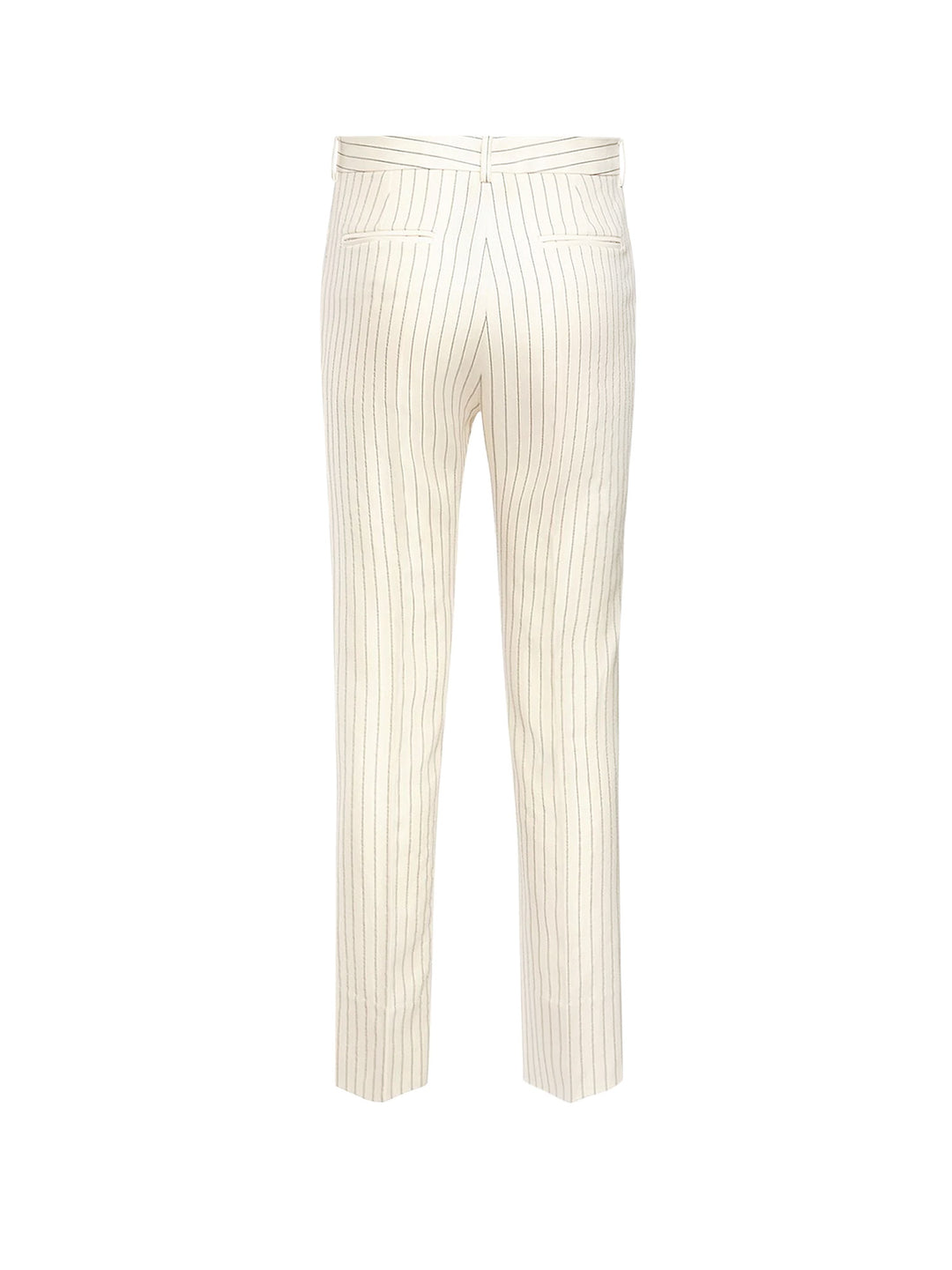 Wool and silk trouser with striped motif