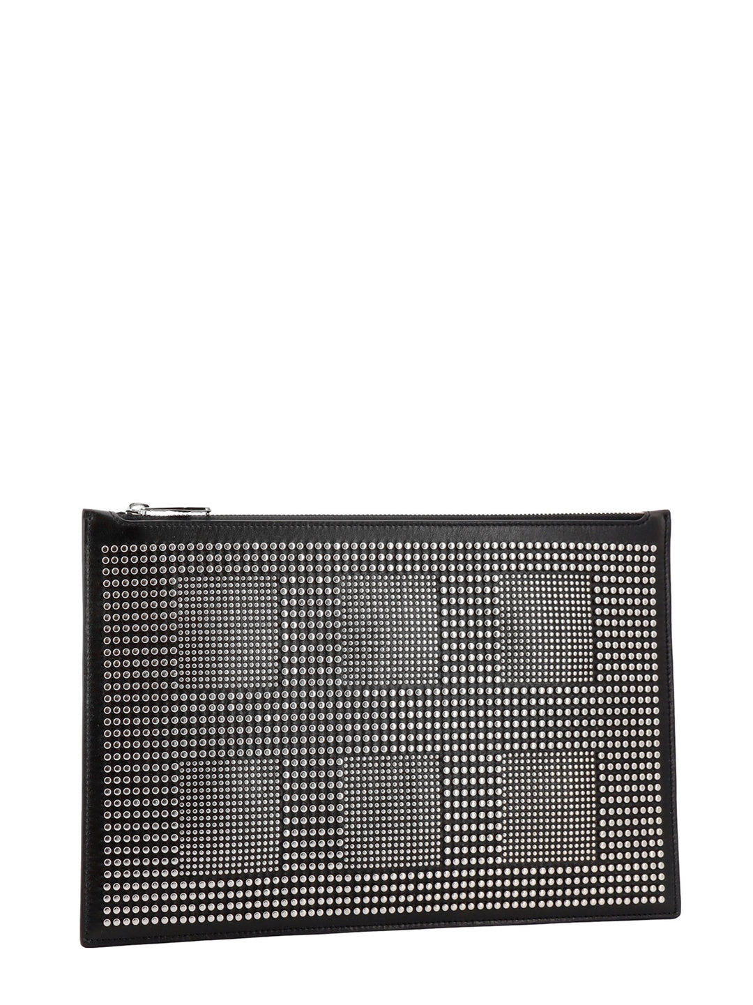 Leather clutch with metal studs