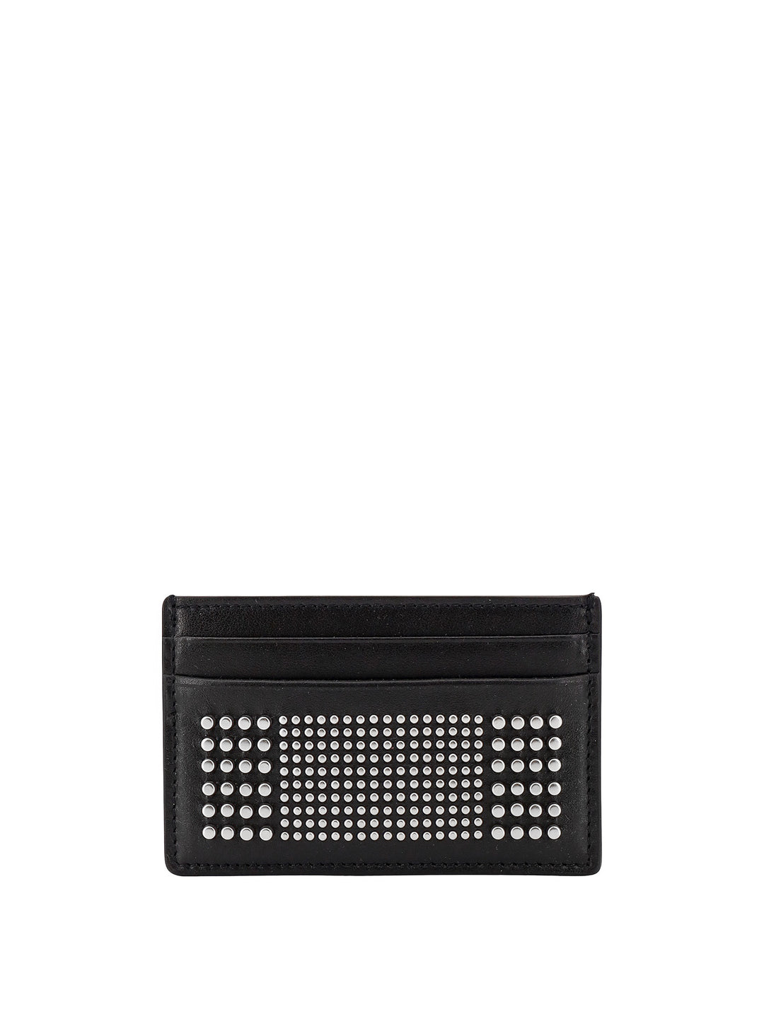 Leather card holder with studs