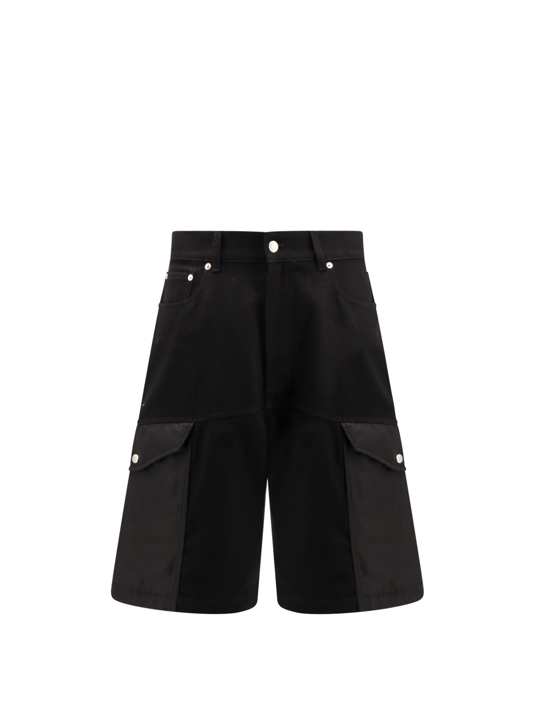 Organic cotton bermuda shorts with nylon inserts